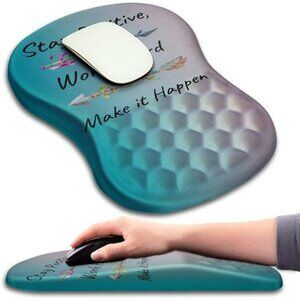 Ergonomic mouse pad with wrist support massage dots memory foam non slip base